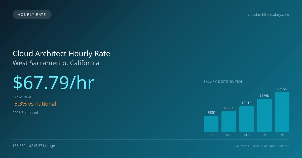 Cloud Architect Hourly Rate in West Sacramento, CA — 2026 est., based on 2025 BLS